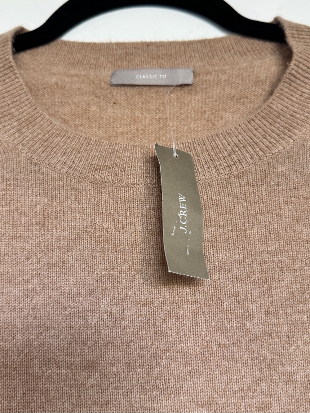 NWT J. CREW Cashmere classic-fit crewneck sweater heather camel M *NOTE* BA400 - Picture 13 of 16